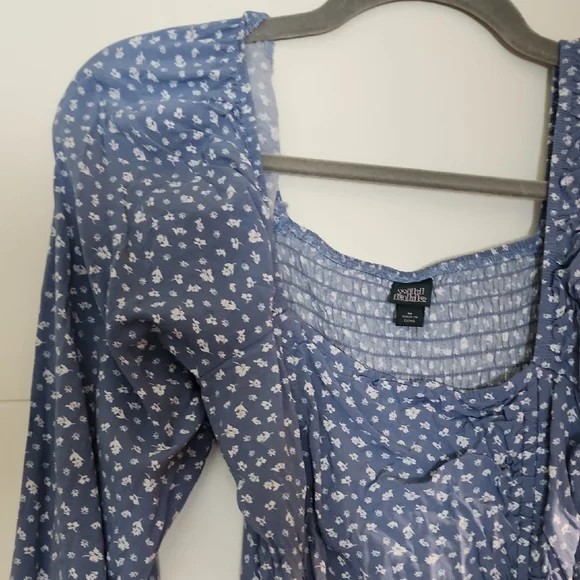 Blue Floral Women's Dress - Picture 3 of 3